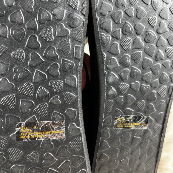 Brighton Bowie Wedge Flip Flops Womens Size 9 Black Bow with Bling Dressy Glam - Picture 11 of 14